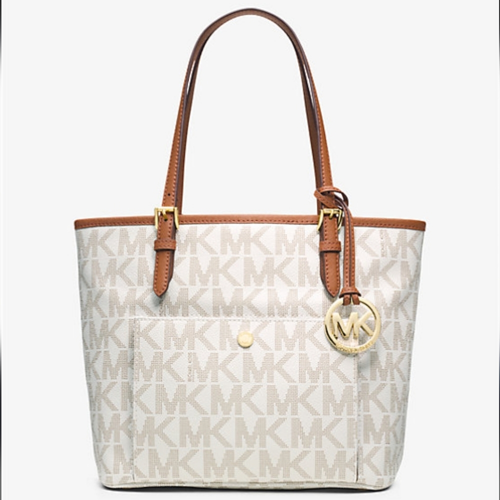Michael Kors Jet Set Travel Logo Tote Purse Bag